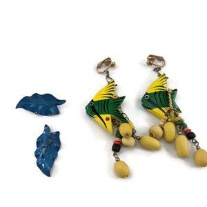 Two Vintage Kitschy Clip On Earrings